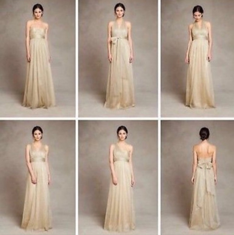 JENNY YOO ANABELLE GOLD TULLE GOWN